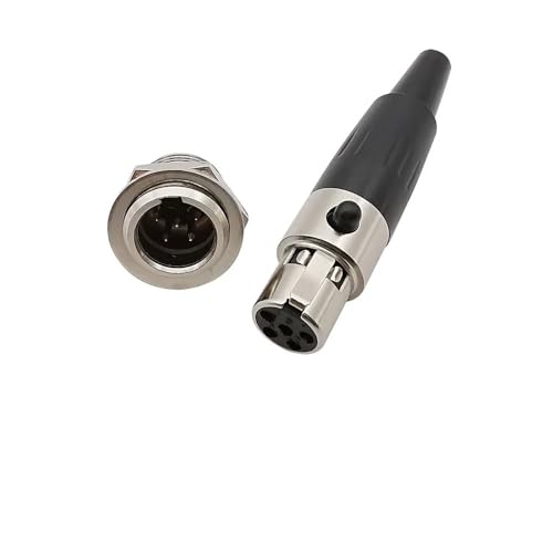 XIAONIYI 1 Paar Mini XLR 3/4/5/6 Pin Stecker Buchse Audio Mikrofonanschluss Mini XLR Buchse Stecker Löttyp Adapter(1Pair 5Pin-JKP) von XIAONIYI