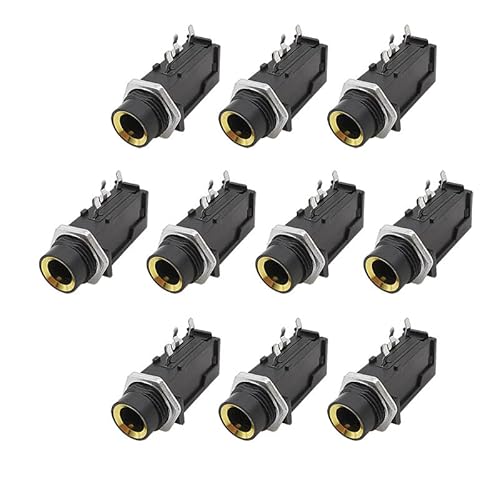 XIAONIYI 10 Stücke 6,35mm/6,5mm Jack Mono Weibliche PCB Panel Mount Mikrofon Buchse Audio Stecker von XIAONIYI
