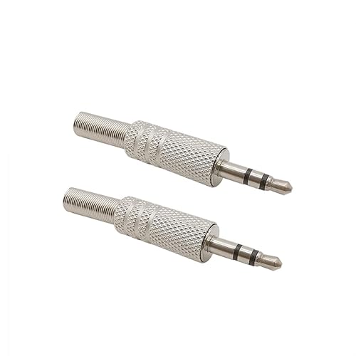 XIAONIYI 2/5 Stück 3,5 mm 3-poliger Stecker Stereo-Reparatur-Kopfhörer-Audio-Klinkenstecker Lötanschluss mit Federschwanz for die meisten Kopfhörerbuchsen(5Pcs) von XIAONIYI