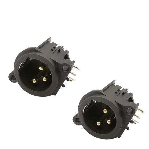 XIAONIYI 2Pcs XLR Stecker 3 Pin Stecker Weibliche Jack Panel Mount Chassis Stecker Buchse Audio Lautsprecher Adapter(Ivory) von XIAONIYI