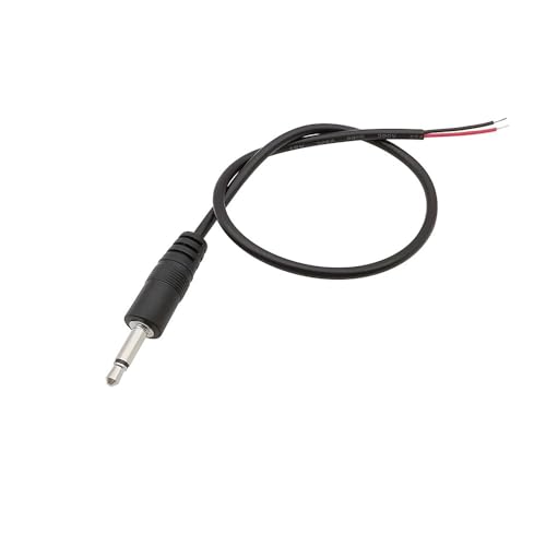 XIAONIYI 3,5 mm 1/8 Zoll Mono/Stereo-Stecker Buchse Klinkenstecker 2/3/4-poliger Pin AUX-Verlängerungskabel DIY Audio-Kopfhörer-Reparaturkabel 30 cm(2Pole Male,5Pcs) von XIAONIYI