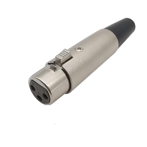XIAONIYI Metall XLR 3Pin Stecker Männliche und Weibliche Jack Lötadapteranschluss for Musik Schreibtisch Lautsprecher Audio Mikrofon Mic Kabelanschlüsse(1Pcs Female) von XIAONIYI