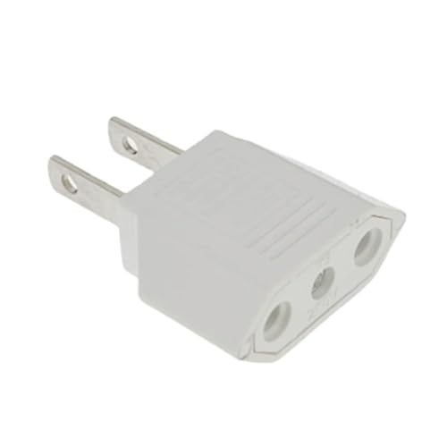 XIAONIYI US-zu-EU-amerikanischer Reiseadapter, 2-polig, 4,0 mm, europäischer EU-zu-US-Stecker, Netzteil, Konverter, Steckdose(White) von XIAONIYI