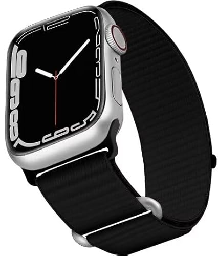 Nylon Armband Kompatibel mit Apple Watch Armband,Verstellbare Sport Loop Strap für 41mm 40mm 38mm iWatch SE Series 9/8/7/6/5/4/3/2/1 Herren Damen,Schwarz von XIAOYUJIAYOU