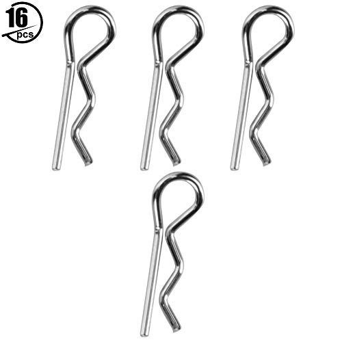 XIASABA 16 Stück R-förmige Karosseriestifte, Clips, passend für HS 18301 18302 18311 18312 1/18 RC-Auto, hochwertiges Metall, kompakt, leicht, einfach zu tragen und zu installieren von XIASABA