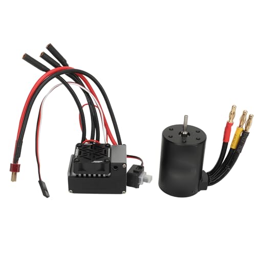 XIASABA 3650 bürstenloser Motor 60A bürstener ESC Elektrik -Speed ​​Controller Combo für 1/10 RC -Auto 4300kV Hoch -Drehmoment mit mehreren Schutzfunktionen (3900KV) von XIASABA