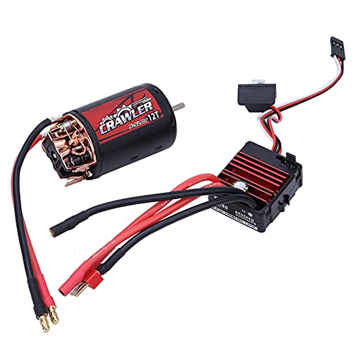XIASABA 5 Slot 550 gebürsteten Motor 80A ESC Combo -Set RC -Autozubehör für 1 10 RC Crawler Car ideal für Enthusiasten, die hohe Leistung und überlegene Kontrolle suchen (12t+80a) von XIASABA