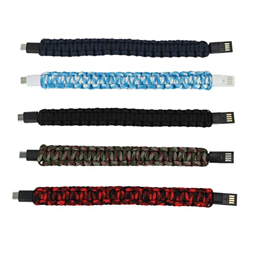XIASABA 5 Stück USB-Ladekabel Typ C, Armband, Handgelenk, Datenladegerät, Übertragung, gewebtes Kabel, tragbares Handy-Zubehör XIASABA 5 Stück USB-Ladekabel Typ C, Armband, Handgelenk, Datenladegerät, Übertragung, gewebtes Kabel, tragbares Handy-Zubehör von XIASABA