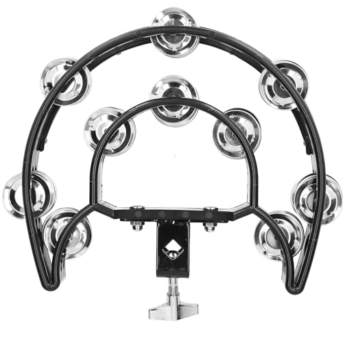 XIASABA Hi Hat Tambourin Drum Set Multifunktional Handglock Rassel Lose Doppelreihenglocken ideal für KTV -Musikinstrumente mit 10 Sätzen von vier Glocken pro Gesamt 40 Glocken von XIASABA