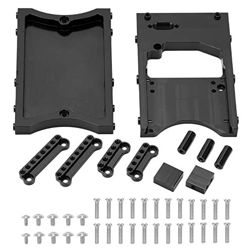 XIASABA Lenkgetriebefach und Heckstrahlsatz aus Aluminiumlegierung, RC-Auto-Upgrade-Teile für MN-Modell D90 D91 D96 MN98 99S RC-Auto, Schwarz (Schwarz) von XIASABA