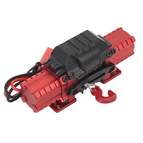 XIASABA Professionelle Aluminiumlegierung hohe Simulation RC Car Dual Motor Winch für RC -Autos Schwarz (Rot) von XIASABA