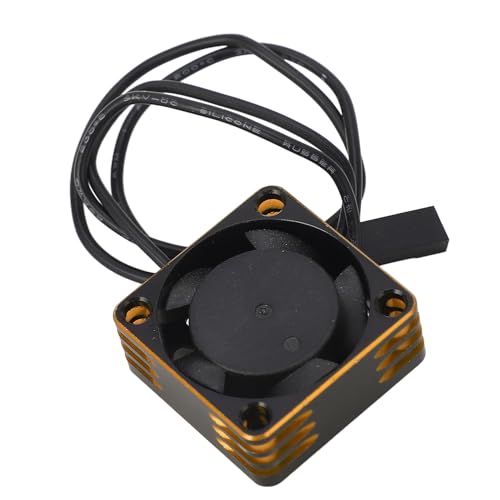 XIASABA RC -Auto Motor Kühllüfter Aluminiumlegierung 25x25 mm bürstenloser ESC -Hochgeschwindigkeits -Wärme -Dissipation Lüfter bietet effiziente Kühlung und Leistung für Ihr (Gold) von XIASABA