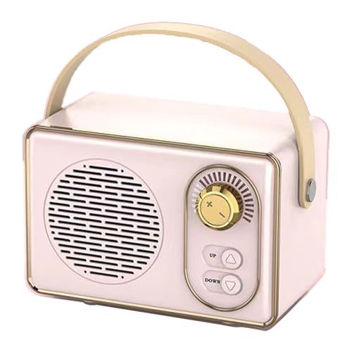 XIASABA Retro -Lautsprecher Clear Sound Tragbarer drahtloser Vintage Kleiner Lautsprecher für die Heimreise im Freien in grüner Farbe aus ABS -Plastik und Plattierung mit einem (Pink) von XIASABA