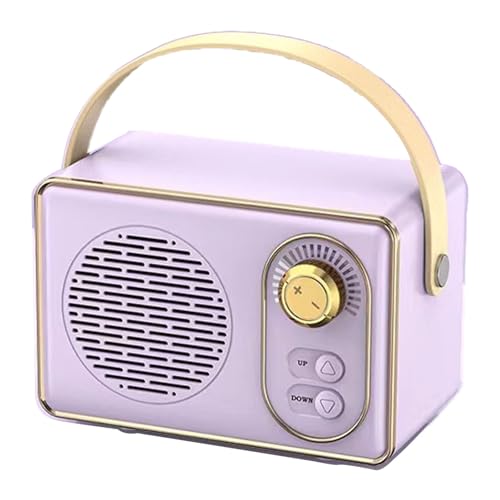 XIASABA Retro -Lautsprecher Clear Sound Tragbarer drahtloser Vintage Kleiner Lautsprecher für die Heimreise im Freien in grüner Farbe aus ABS -Plastik und Plattierung mit einem (Purple) von XIASABA