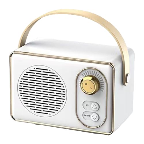 XIASABA Retro -Lautsprecher Clear Sound Tragbarer drahtloser Vintage Kleiner Lautsprecher für die Heimreise im Freien in grüner Farbe aus ABS -Plastik und Plattierung mit einem (White) von XIASABA