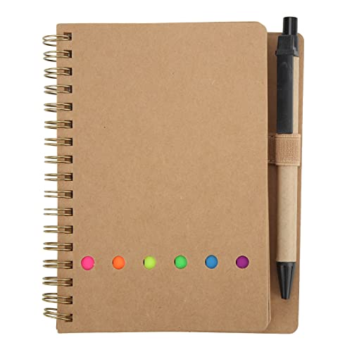 XIASABA Tragbares einfaches Doppelspulen -Leder -Notizbuch für Studenten und Geschäftsbüros. Einsatz Pen Stationery ideal für die Note auf Journaling und mehr (Brown) von XIASABA