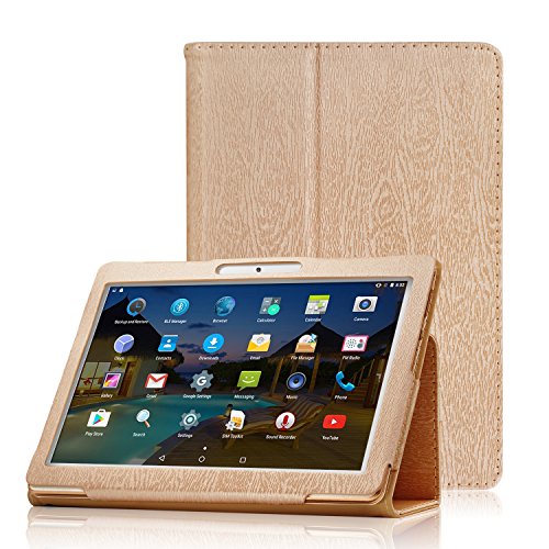 XIDO Slim Folio Hülle Case Tasche für 10.1 Zoll Tablet ACEPAD A140 A121 A101 / Yuntab K17 K107 / Tablet 10 Zoll HD YOTOPT / BENEVE / AnTeck 10 Zoll / PADGENE / Tagital 10,1 Zoll Tablet, Gold von XIDO