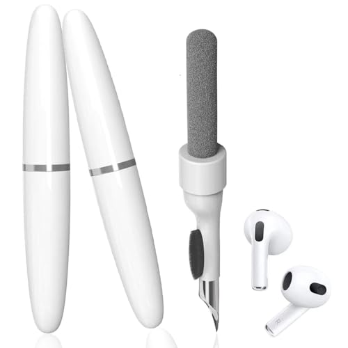 2Pcs Airpods Reinigungsset for Airpods Pro 1/2, Multifunktions Bluetooth Kopfhörer Reinigungsstift Set für Drahtlose Kopfhörer Ladebox Tastatur-Kamera-Staubreiniger von XIEANDKONG