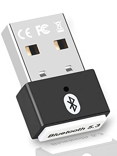 Bluetooth Adapter 5.3, USB Bluetooth Dongle 328ft/100m/s, 5.3+EDR Wireless Senderempfänger für Desktop Laptop PC Plug & Play Kompatibel mit Windows 11/10/8.1/7 von XIEANDKONG