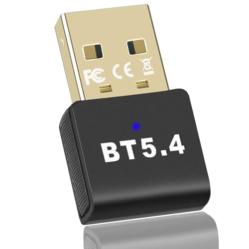 Bluetooth Adapter 5.4, Bluetooth Stick für PC (EDR & BLE) USB Bluetooth Dongle Plug & Play für PC Laptop Desktop Computer, supporta Windows 11/10/8.1/7 von XIEANDKONG