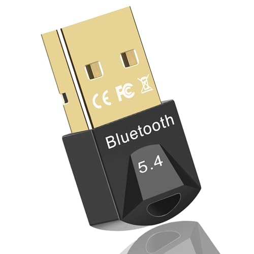 Bluetooth Adapter 5.4 für PC, USB Bluetooth Dongle für Windows 11/10/8.1/7 Bluetooth Stick Plug & Play(EDR & BLE) für Maus, Tastatur, Kopfhörer, Handy, Controller von XIEANDKONG