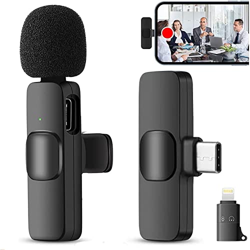 Wireless Lavalier Microphone for iPhone/Android, Mini Wireless Microphone Noise Cancellation/Mute for Recording, Live Stream, YouTube, TikTok, Facebook, Automatic Sync (No App and Bluetooth Required) von XIEANDKONG