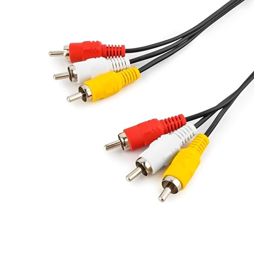 XIELBIS 3-in-1-RCA-Phono-Kabel, gelb/rot/weiß, Composite-Audio-Video-Kabel (1 m) für TV, DVD, Projektoren, DVD-Kabel zum Anschluss an einen Fernseher, Stecker auf Stecker von XIELBIS