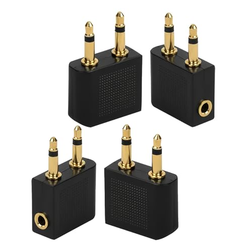 XIELBIS Flugzeug-Kopfhörer-Adapter, Flugzeug-Kopfhörer-Adapter, 3,5-mm-Stecker auf 3,5-mm-Buchse, Flugzeug-Adapter, 4 Stück XIELBIS Flugzeug-Kopfhörer-Adapter, Flugzeug-Kopfhörer-Adapter, 3,5-mm-Stecker auf 3,5-mm-Buchse, Flugzeug-Adapter, 4 Stück von XIELBIS