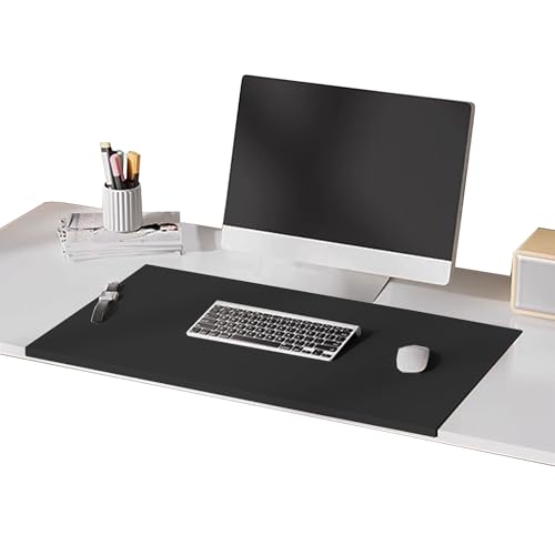 Benutzerdefinierte Größe Schreibtischunterlage PU-Leder Mauspad mit Kantenschutz, Wasserdichter Tischunterlage, Rutchfeste Schreibtisch Unterlage Desk Mat für Tastatur Maus Laptop(90 * 45cm) von XIEMINLE