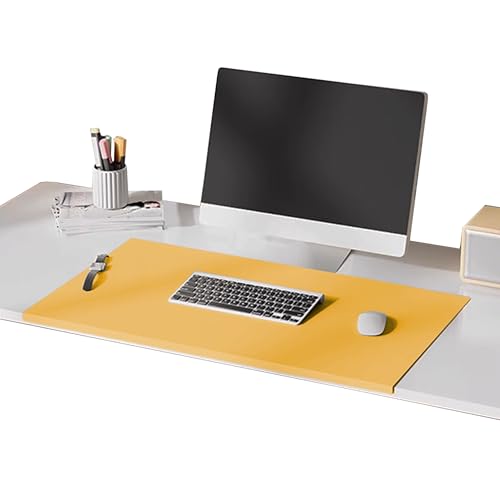 Benutzerdefinierte Größe Schreibtischunterlage PU-Leder Mauspad mit Kantenschutz, Wasserdichter Tischunterlage, Rutchfeste Schreibtisch Unterlage Desk Mat für Tastatur Maus Laptop von XIEMINLE