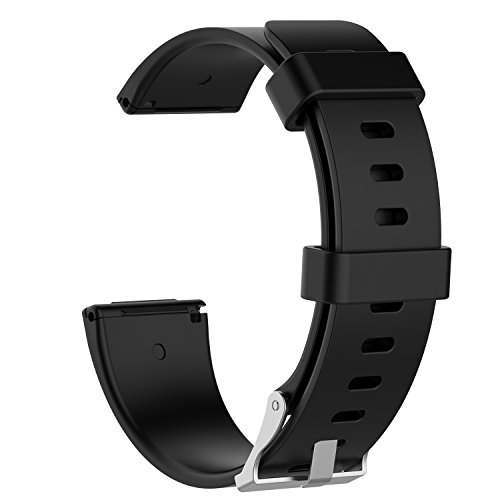 XIHAMA Armband kompatibel mit Fitbit Versa 2 / Versa / Versa Lite Ersatzbänder, Silikon Ersatzband Fits 5.5"-7.1" Fitness Sport Ersatzarmband (S,Schwarz) von XIHAMA