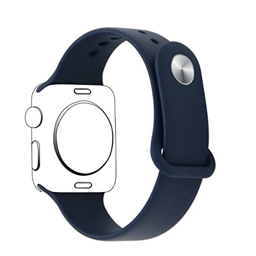 XIHAMA Kompatibel mit Apple Watch 41mm 45mm Armband, Silikon-Ersatzband Sport Ersatzarmband für iWatch Serie 8 7 6 5 4 3 2 1 SE(38/40/41mm, Dunkelblau) von XIHAMA