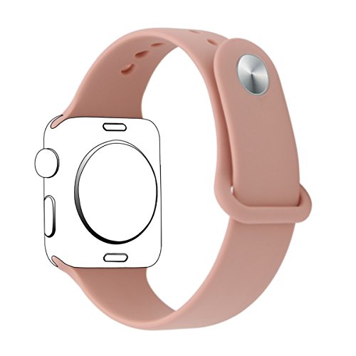 XIHAMA Kompatibel mit Apple Watch 41mm 45mm Armband, Silikon-Ersatzband Sport Ersatzarmband für iWatch Serie 8 7 6 5 4 3 2 1 SE(42/44/45mm,Rosa) von XIHAMA