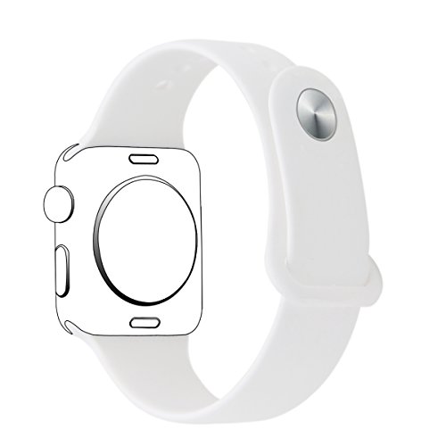 XIHAMA Kompatibel mit Apple Watch 41mm 45mm Armband, Silikon-Ersatzband Sport Ersatzarmband für iWatch Serie 8 7 6 5 4 3 2 1 SE(42/44/45mm,weiß) von XIHAMA
