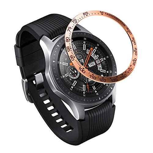 XIHAMA Lünettenring Kompatibel mit Galaxy Watch 42mm/Gear Sport, Edelstahl Lünette Styling Kleberahmen Ring Abdeckung Anti-Kratz-Schutz für Galaxy Gear S3 Frontier & Classic/Huawei GT2 46mm(GA46-B03) von XIHAMA