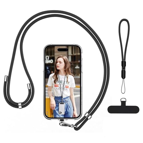 XIHAMA Umhängeband für iPhone 16/15 Pro Max/S25 Ultra/S24 (schwarzes Seil) von XIHAMA
