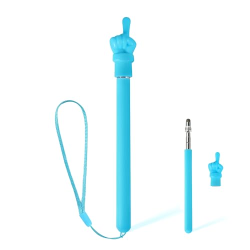 Eingabestift Kinder Touchscreen, mit Haltebändern 3-in-1 Buntstift-Eingabestift Teleskop Lehrer Zeigestab Leitstab Kapazitiver Touchscreen-Eingabestift für iPad iPhone Tablet Kindle (Blau) von XIHIRCD