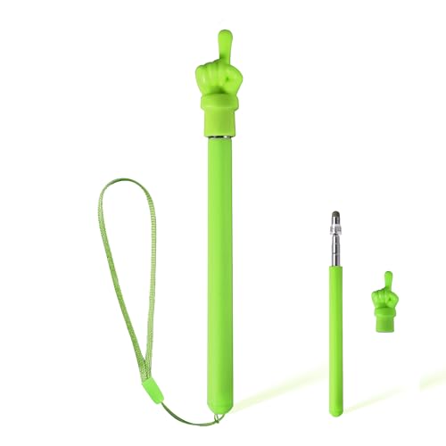 Eingabestift Kinder Touchscreen, mit Haltebändern 3-in-1 Buntstift-Eingabestift Teleskop Lehrer Zeigestab Leitstab Kapazitiver Touchscreen-Eingabestift für iPad iPhone Tablet Kindle (Grün) von XIHIRCD