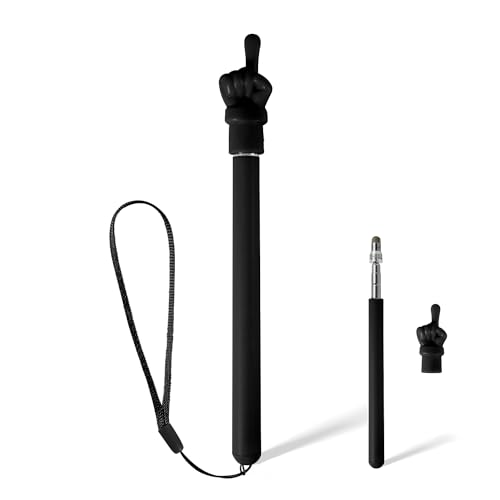 XIHIRCD Eingabestift Kinder Touchscreen, mit Haltebändern 3-in-1 Buntstift-Eingabestift Teleskop Lehrer Zeigestab Leitstab Kapazitiver Touchscreen-Eingabestift für iPad iPhone Tablet Kindle (Schwarz) von XIHIRCD