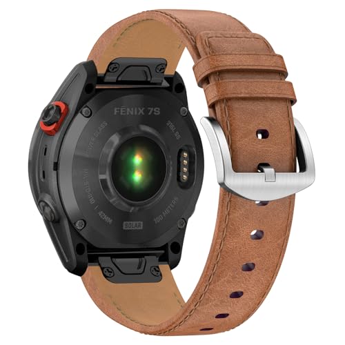 Fenix 7S Leder Armband, 20mm Uhr Ersatzarmband für Garmin Fenix 7S Solar,Fenix 7S,Fenix 7S Sapphire Solar, Fenix 6S Pro, Fenix 6S, Fenix 5S, Fenix 5S Plus, Descent MK 2S, Instinct 2S von XIIORE