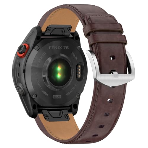 Fenix 7S Leder Armband, 20mm Uhr Ersatzarmband für Garmin Fenix 7S Solar,Fenix 7S,Fenix 7S Sapphire Solar, Fenix 6S Pro, Fenix 6S, Fenix 5S, Fenix 5S Plus, Descent MK 2S, Instinct 2S von XIIORE