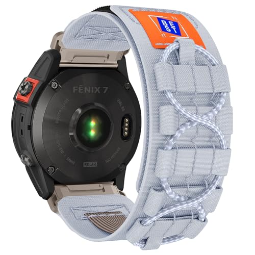 XIIORE Armband für Fenix 7/6/ 5, 22mm Weiches Nylon Sport Ersatzarmband, Verstellbare Klettverschluss mit Quick-Fit für Fenix 7 Solar/Fenix 6 Pro/Fenix 5 Plus von XIIORE