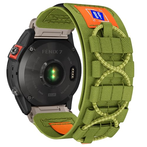 XIIORE Armband für Fenix 7/6/ 5, 22mm Weiches Nylon Sport Ersatzarmband, Verstellbare Klettverschluss mit Quick-Fit für Fenix 7 Solar/Fenix 6 Pro/Fenix 5 Plus von XIIORE