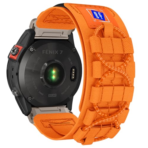 XIIORE Armband für Fenix 7/6/ 5, 22mm Weiches Nylon Sport Ersatzarmband, Verstellbare Klettverschluss mit Quick-Fit für Fenix 7 Solar/Fenix 6 Pro/Fenix 5 Plus von XIIORE