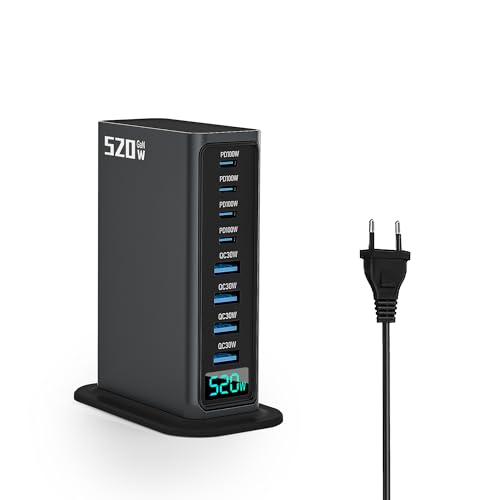 520W Ladegerät: 8 Anschlüsse, darunter 4 USB-C und 4 USB-A, unterstützt PD/PPS-Laden, geeignet für MacBook, iPad, iPhone 16/15/14-Serie, AirPods, Switch, Samsung- und Google-Geräte 520W Ladegerät: 8 Anschlüsse, darunter 4 USB-C und 4 USB-A, unterstützt PD/PPS-Laden, geeignet für MacBook, iPad, iPhone 16/15/14-Serie, AirPods, Switch, Samsung- und Google-Geräte von XIKAYADA