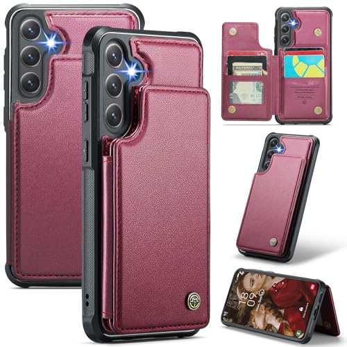 XIMAND für Samsung Galaxy S24 Plus Wallet Case RFID-Blockierung und 5 Kreditkartenfächern, hochwertiges, langlebiges,Magnetverschluss und Ständer, robuste, stoßfeste Schutzhülle. - Wein XIMAND für Samsung Galaxy S24 Plus Wallet Case RFID-Blockierung und 5 Kreditkartenfächern, hochwertiges, langlebiges,Magnetverschluss und Ständer, robuste, stoßfeste Schutzhülle. - Wein von XIMAND