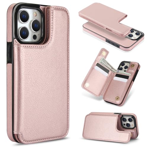 XIMAND für iPhone 15 Wallet Case, 4 Kartenhalter und Bargeldfach, RFID-Blockierung, 2-in-1 abnehmbare magnetische Geldbörse, Starke Magnetspule, kabelloses Laden, kompatibel mit Mag-Safe – Roségold XIMAND für iPhone 15 Wallet Case, 4 Kartenhalter und Bargeldfach, RFID-Blockierung, 2-in-1 abnehmbare magnetische Geldbörse, Starke Magnetspule, kabelloses Laden, kompatibel mit Mag-Safe – Roségold von XIMAND