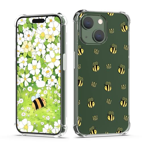 XIMIZU Schutzhülle für iPhone 13, Motiv: Bienenkrone, bedruckt, TPU, vier Ecken, stoßfest, stoßfest, stoßfest, für iPhone 13 von XIMIZU