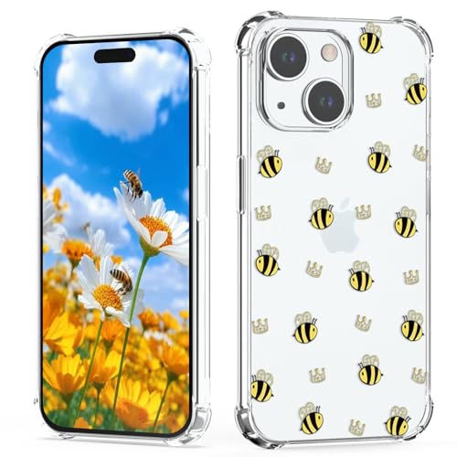 XIMIZU Niedliche Hülle für iPhone 15 Mädchen, Cartoon Biene Krone Design Weiche TPU Anti-Fall Stoßdämpfend Bumper Kratzfest Kinder Frauen Handyhülle Hülle für iPhone 15 XIMIZU Niedliche Hülle für iPhone 15 Mädchen, Cartoon Biene Krone Design Weiche TPU Anti-Fall Stoßdämpfend Bumper Kratzfest Kinder Frauen Handyhülle Hülle für iPhone 15 von XIMIZU