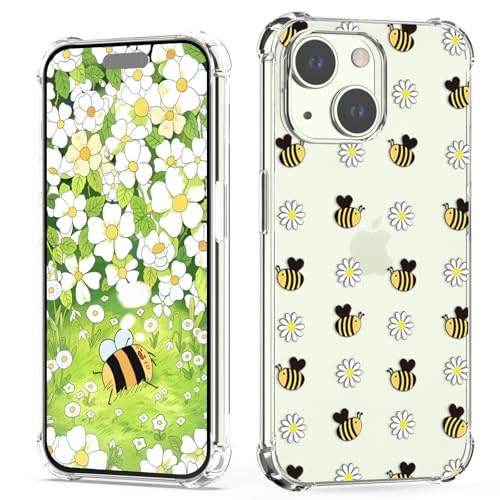 XIMIZU Niedliche Schutzhülle für iPhone 15, stoßfeste Handyhüllen, niedliches Bienen- und Blumendesign, Kinder, Mädchen, Frauen, weiches TPU, Anti-Vergilbung, kratzfest, Schutzhülle für iPhone 15 XIMIZU Niedliche Schutzhülle für iPhone 15, stoßfeste Handyhüllen, niedliches Bienen- und Blumendesign, Kinder, Mädchen, Frauen, weiches TPU, Anti-Vergilbung, kratzfest, Schutzhülle für iPhone 15 von XIMIZU